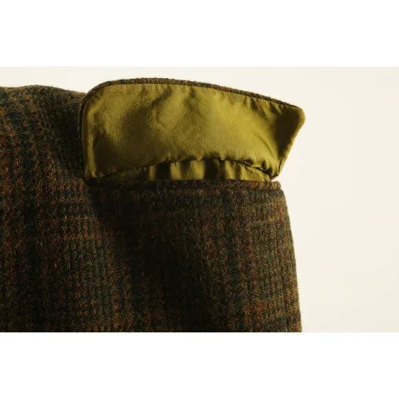 Vintage 1950s Penneys x Harris Tweed 42R Green Orange Shadow Plaid Sport Coat